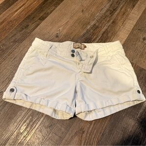 PAIGE White Roll Cuff Cotton Shorts
